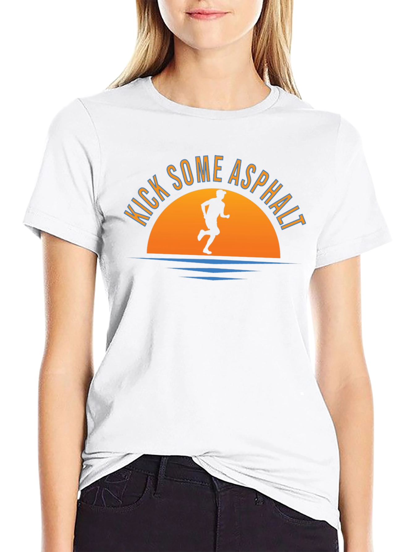Kick Some Asphalt T-Shirt: Runners Sunset