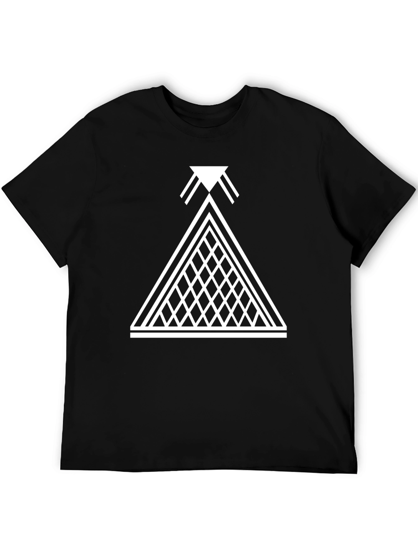 Geometric Pyramid Graphic Black T-Shirt