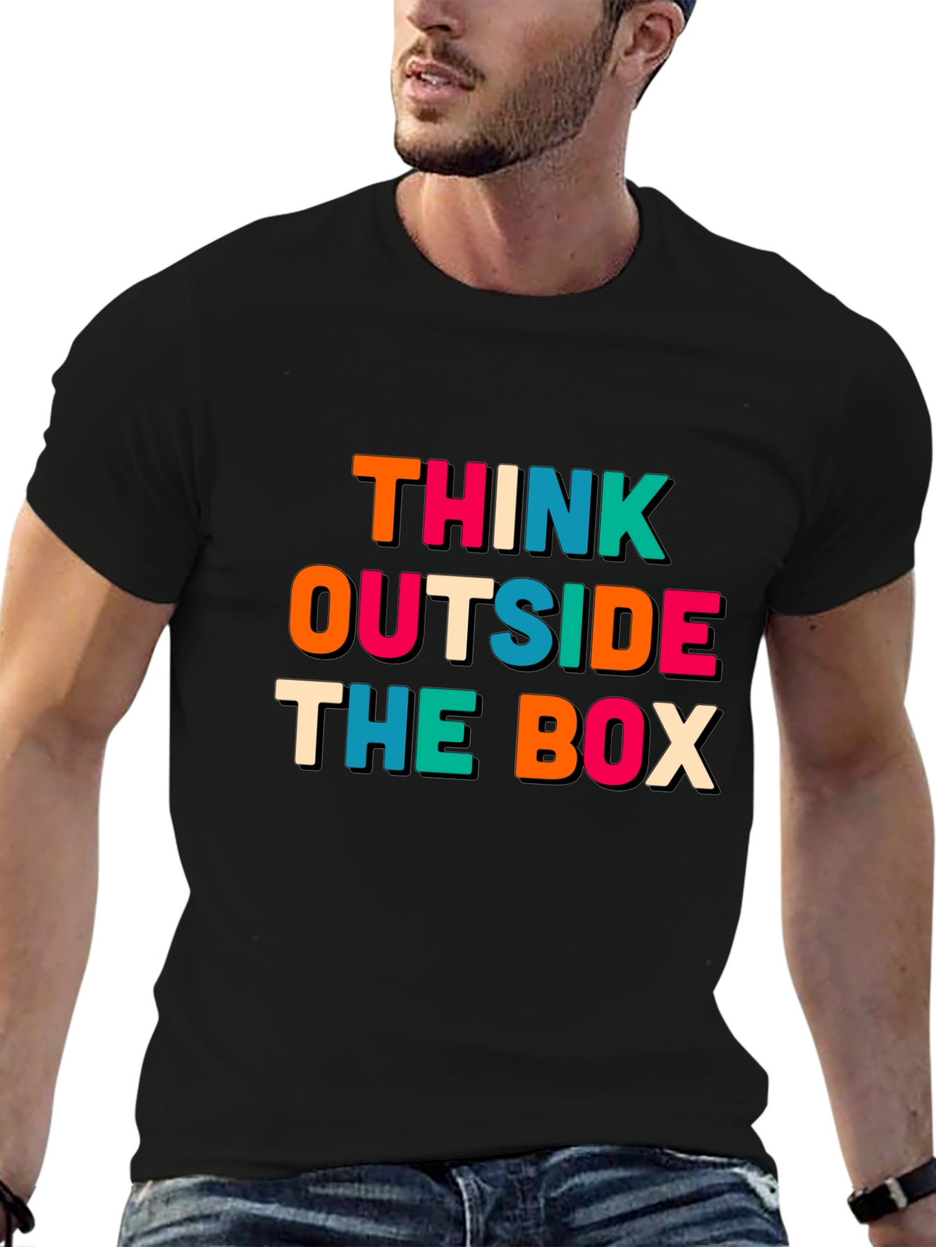 Think Outside the Box Graphic Tee - Black