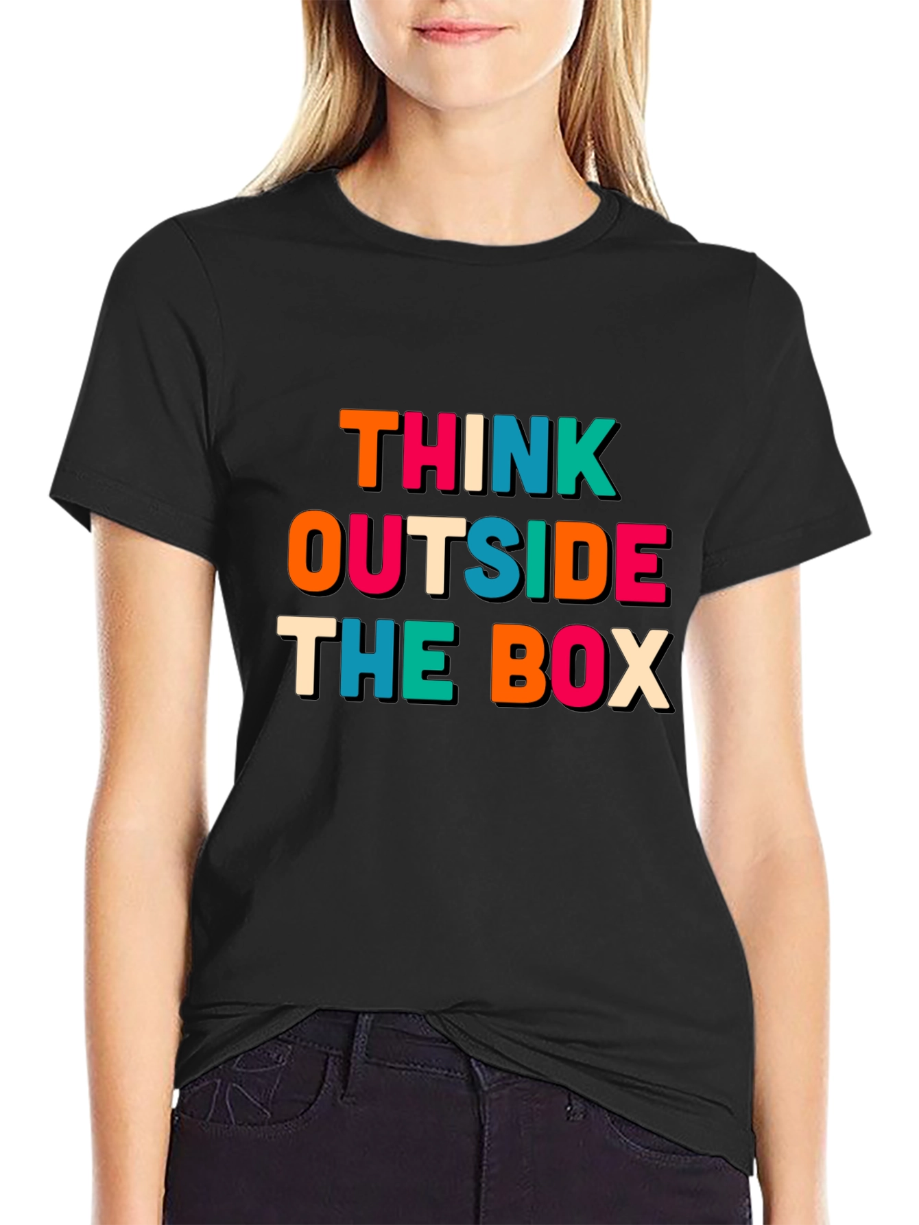 Think Outside the Box Graphic Tee - Black