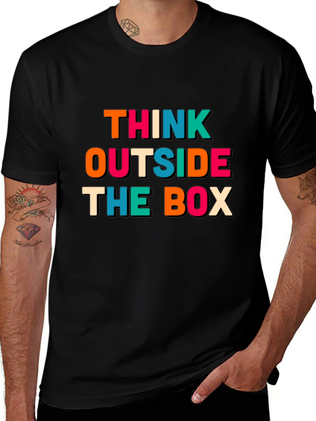 Think Outside the Box Graphic Tee - Black