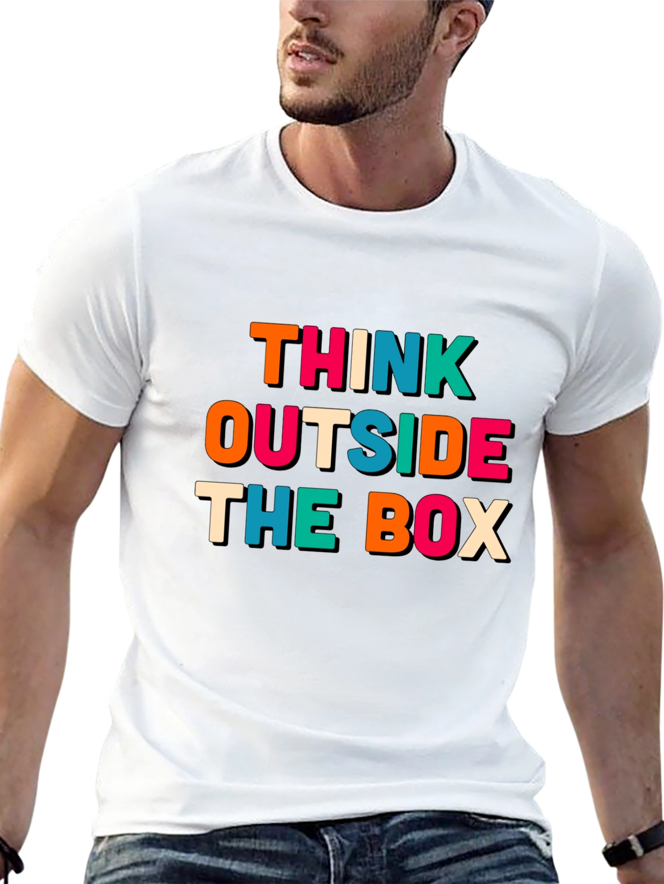 Think Outside the Box Graphic Tee - Black