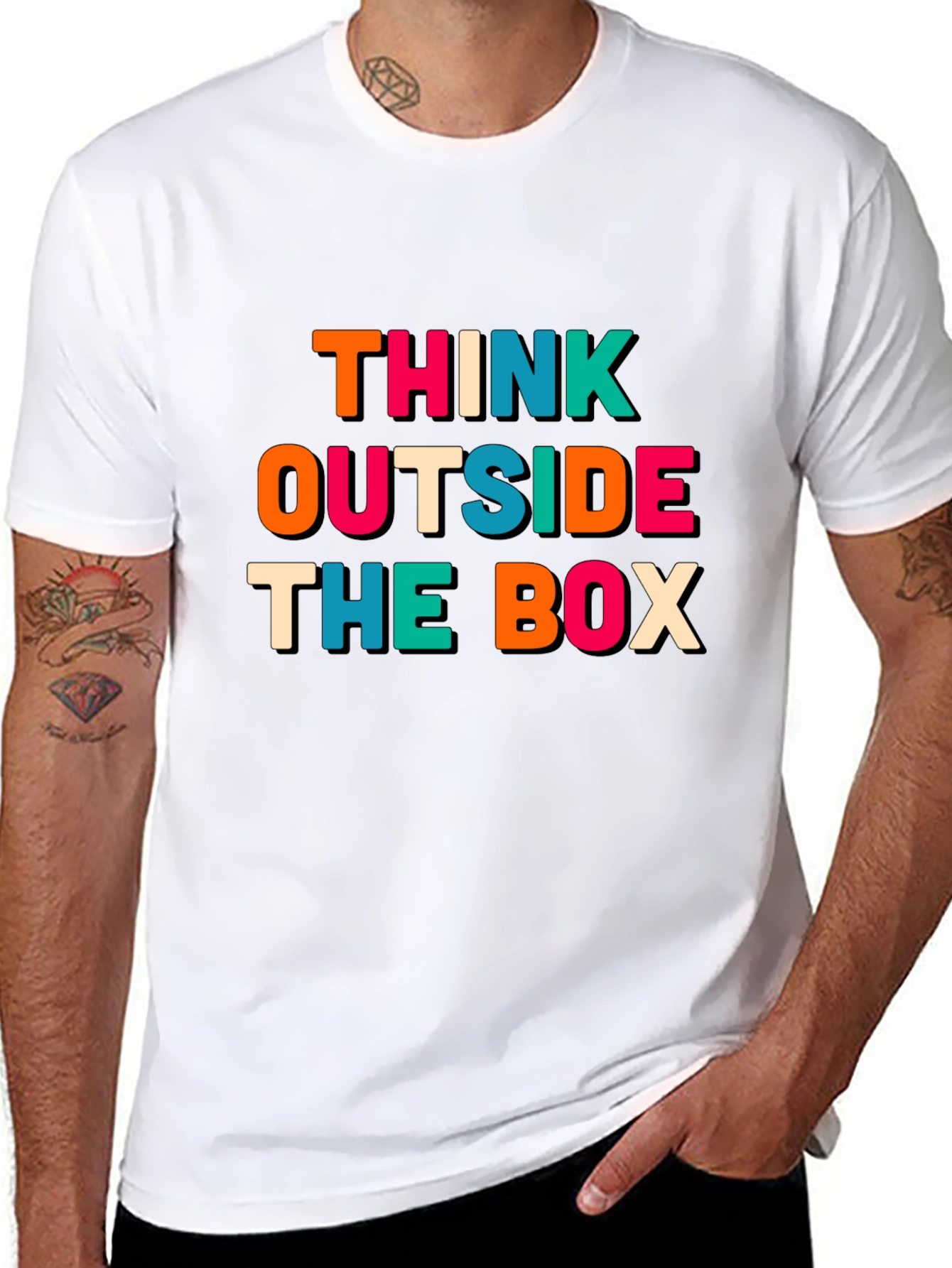 Think Outside the Box Graphic Tee - Black