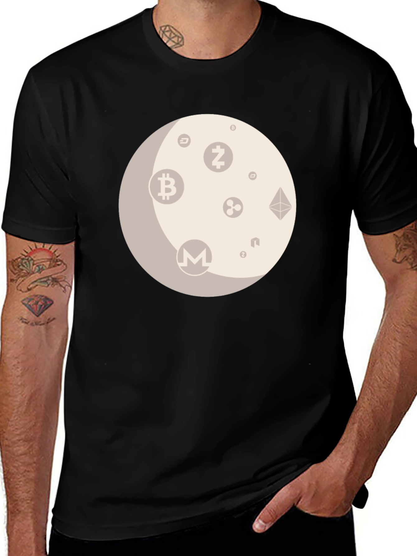 Crypto Moon Graphic T-Shirt
