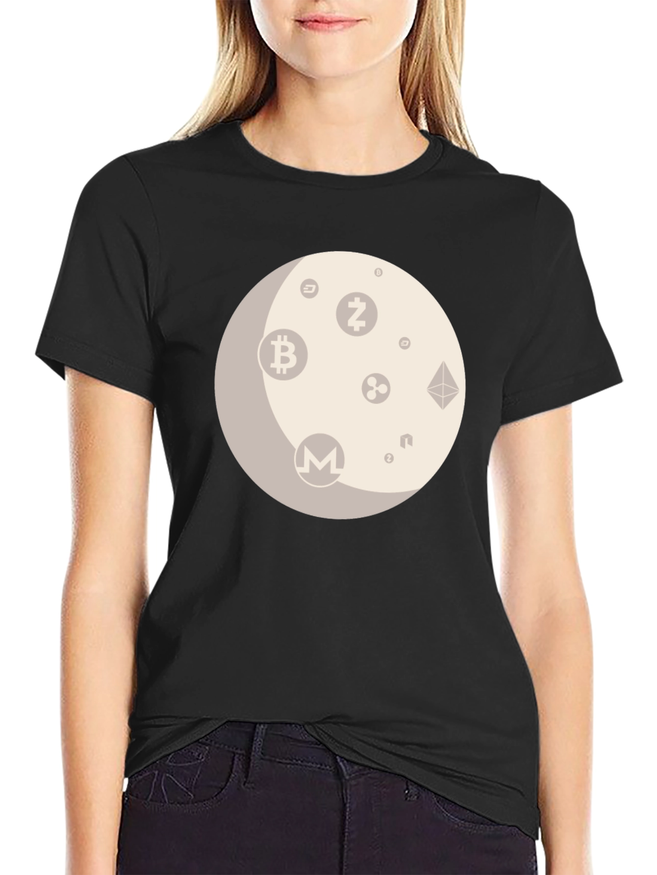 Crypto Moon Graphic T-Shirt