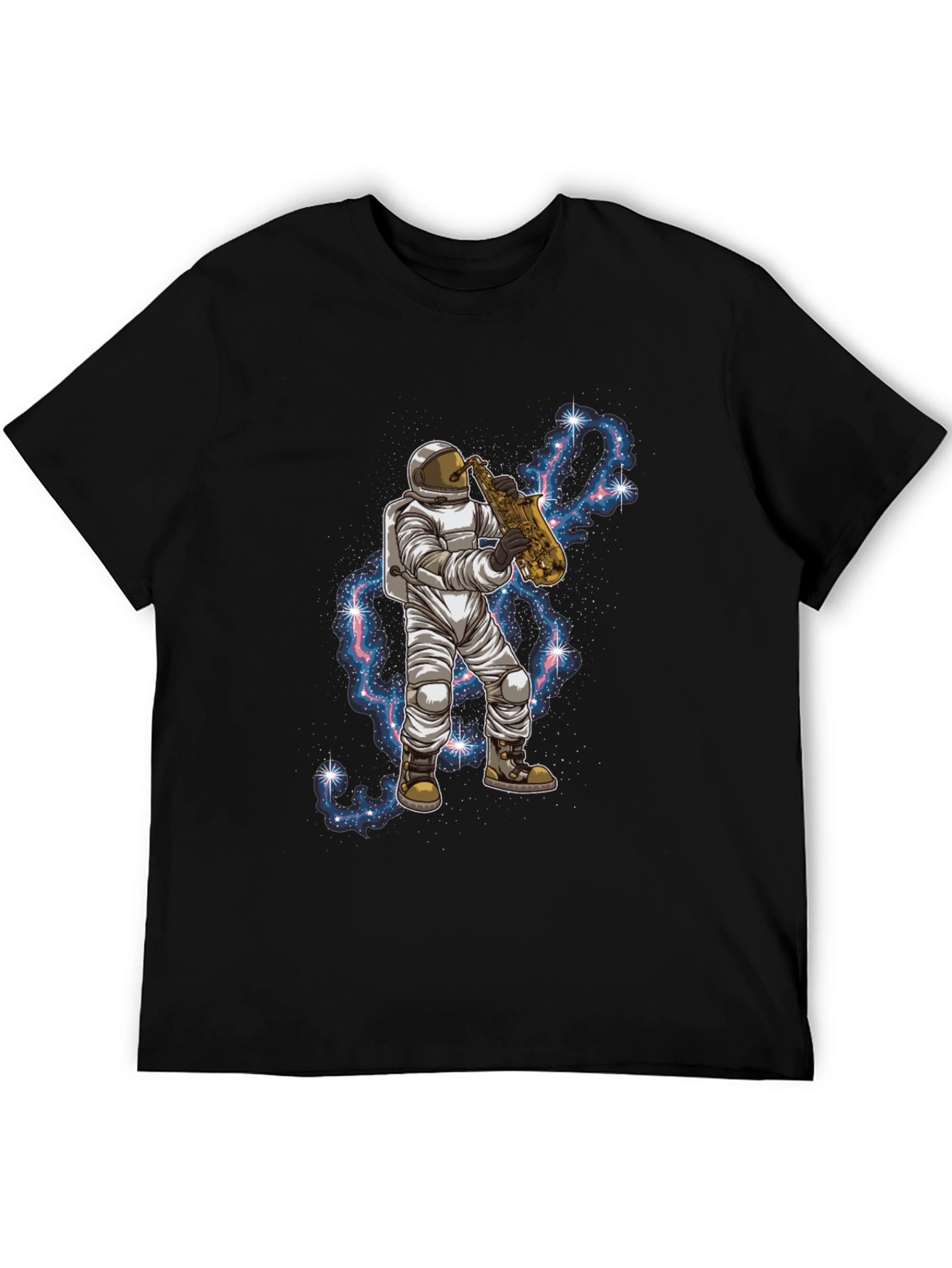 Astronaut Saxophone Black T-Shirt