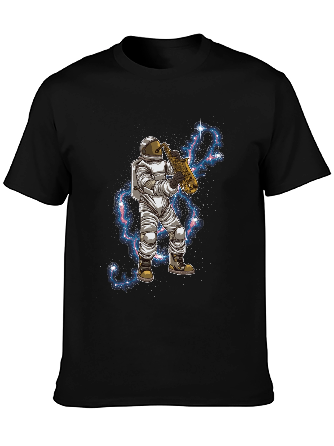 Astronaut Saxophone Black T-Shirt
