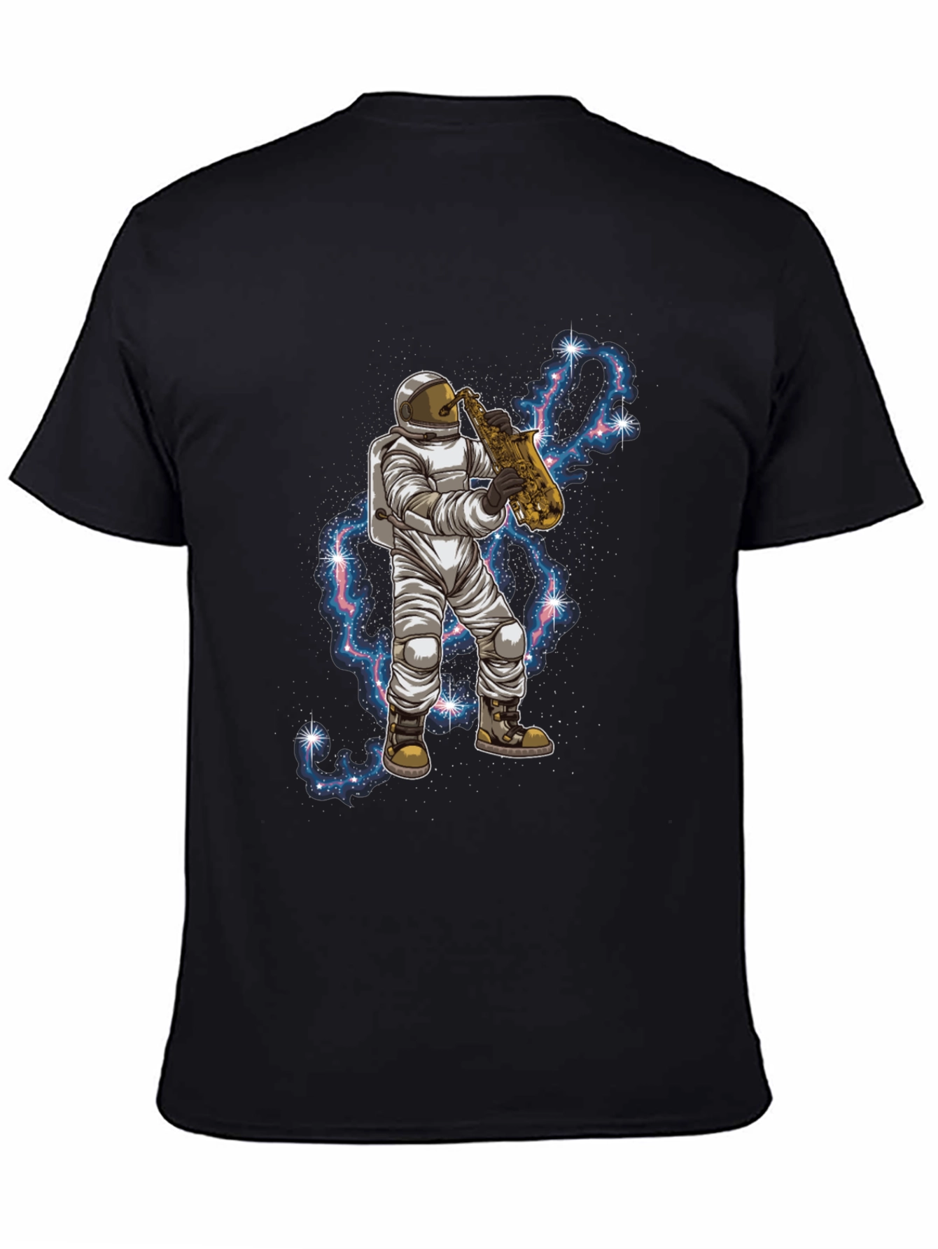 Astronaut Saxophone Black T-Shirt