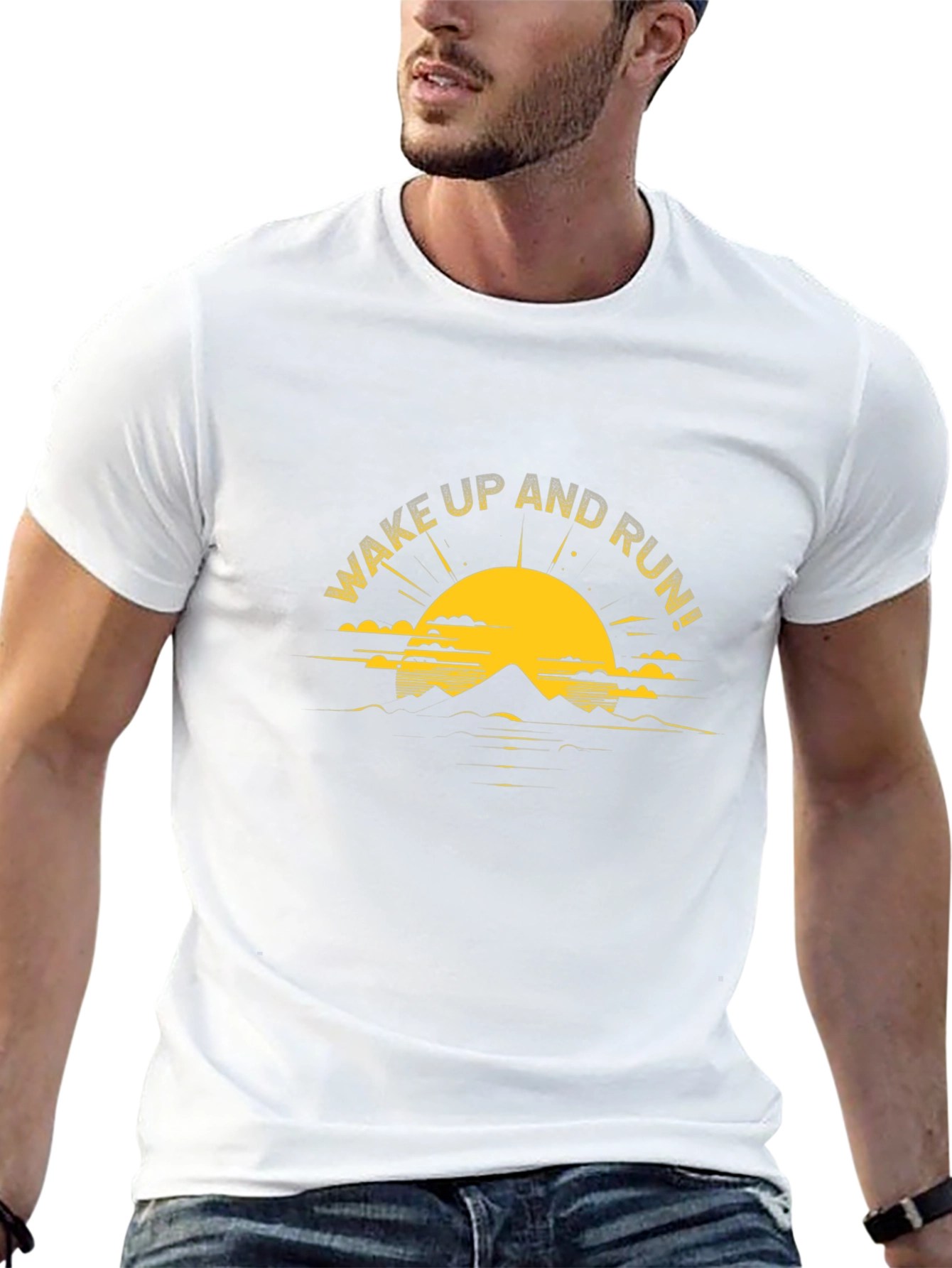 Wake Up And Run Graphic Tee - Black