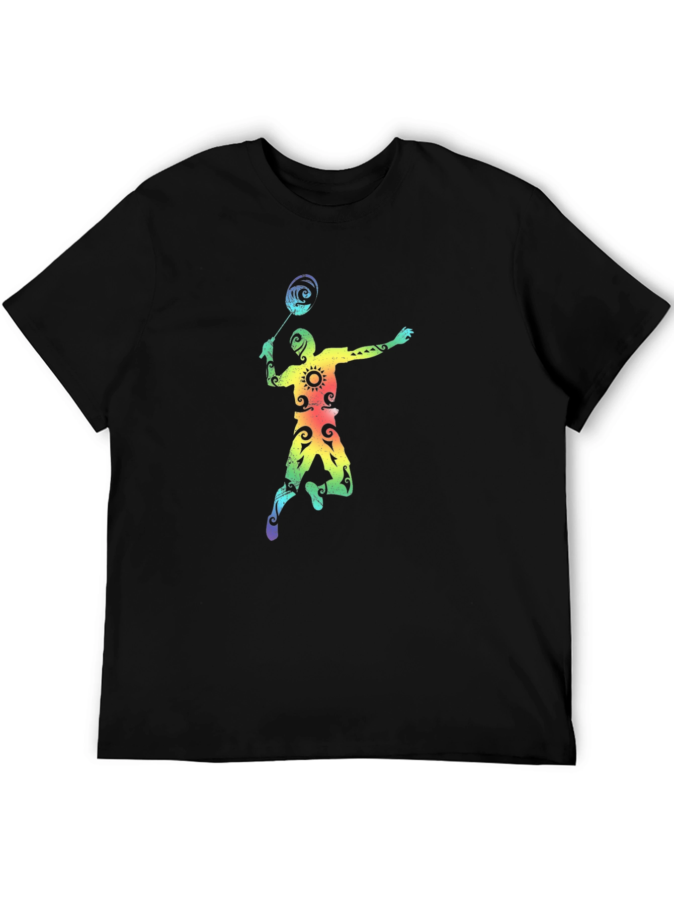 Rainbow Badminton Player Graphic Tee