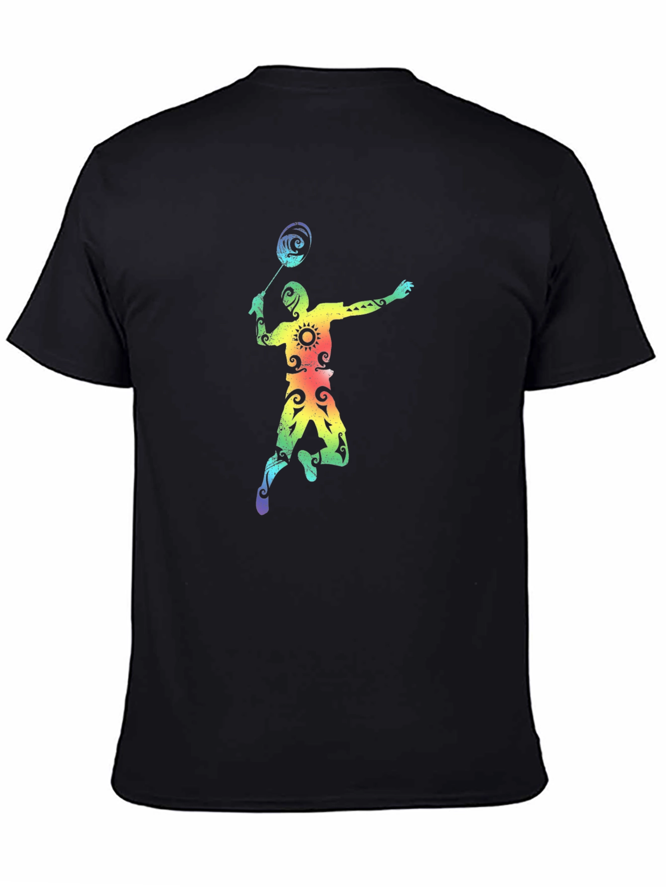 Rainbow Badminton Player Graphic Tee