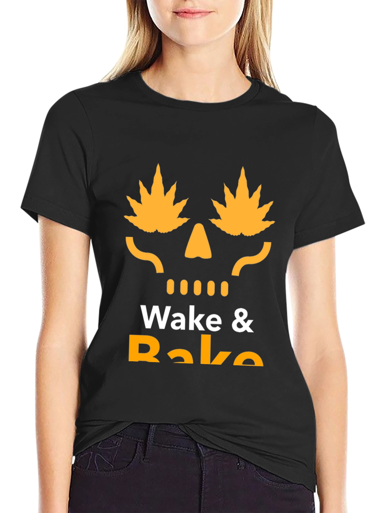 Wake & Bake T-Shirt - Marijuana Skull Graphic Tee
