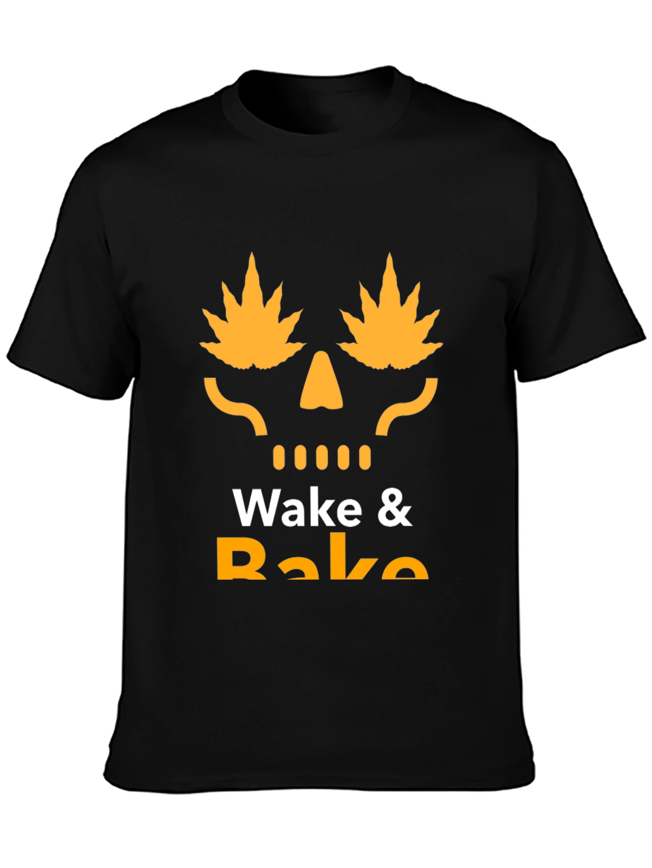 Wake & Bake T-Shirt - Marijuana Skull Graphic Tee