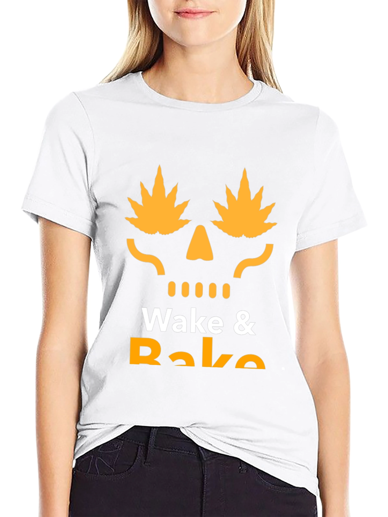 Wake & Bake T-Shirt - Marijuana Skull Graphic Tee