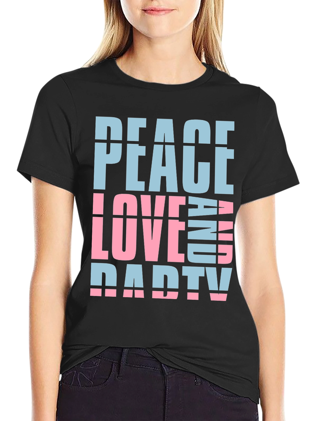 Peace Love And Party T-Shirt - Fun Casual Wear