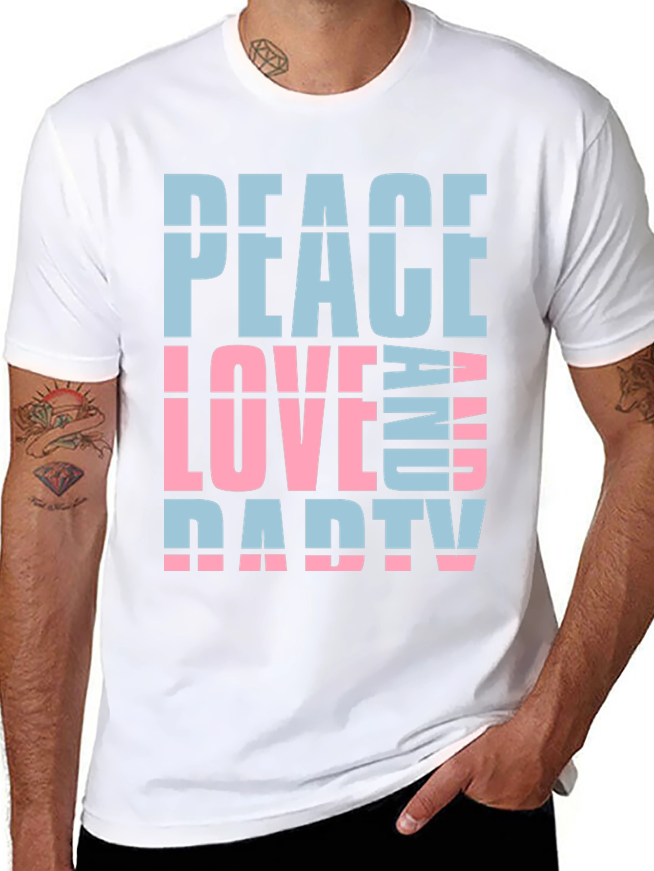 Peace Love And Party T-Shirt - Fun Casual Wear