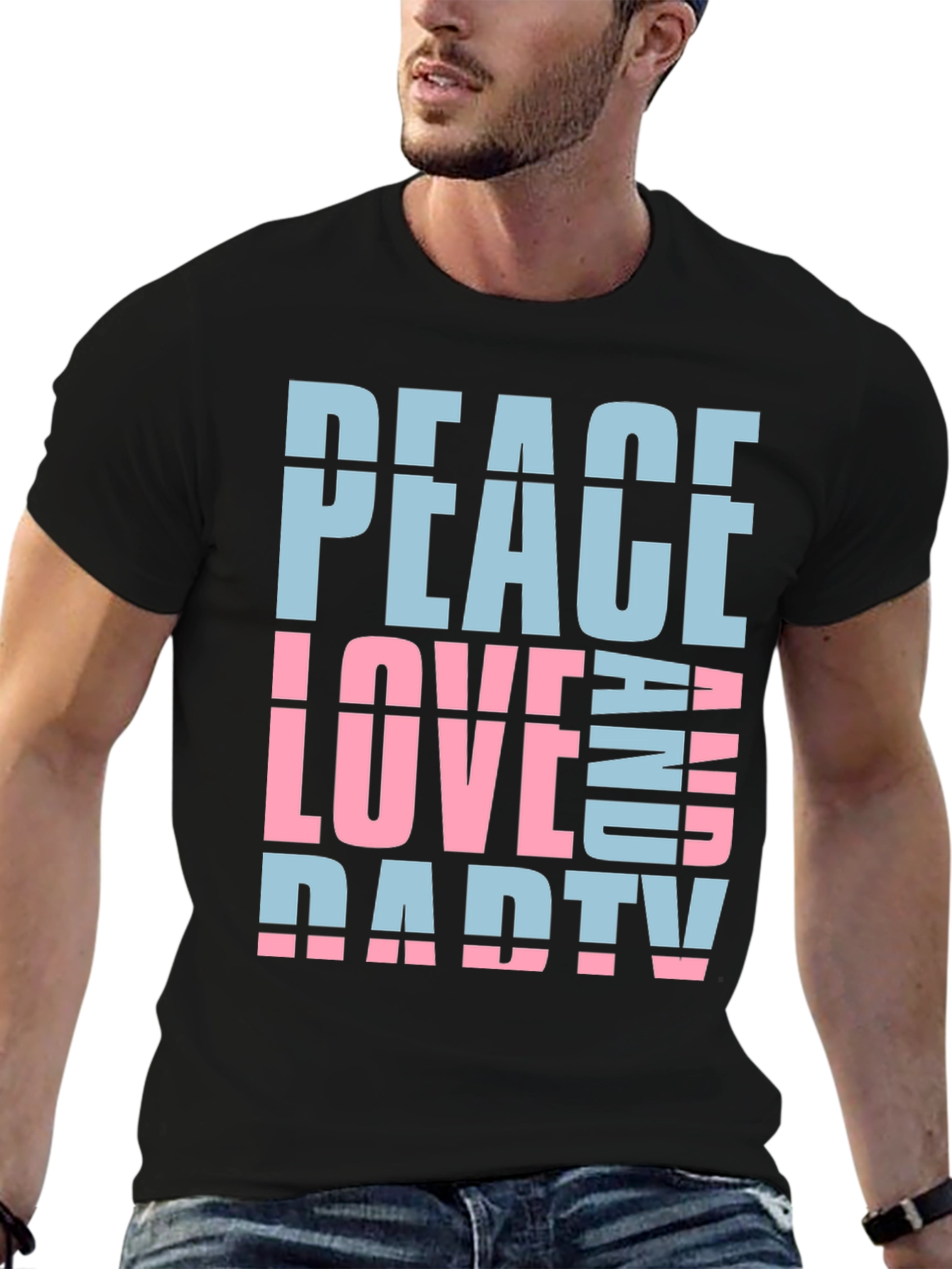 Peace Love And Party T-Shirt - Fun Casual Wear
