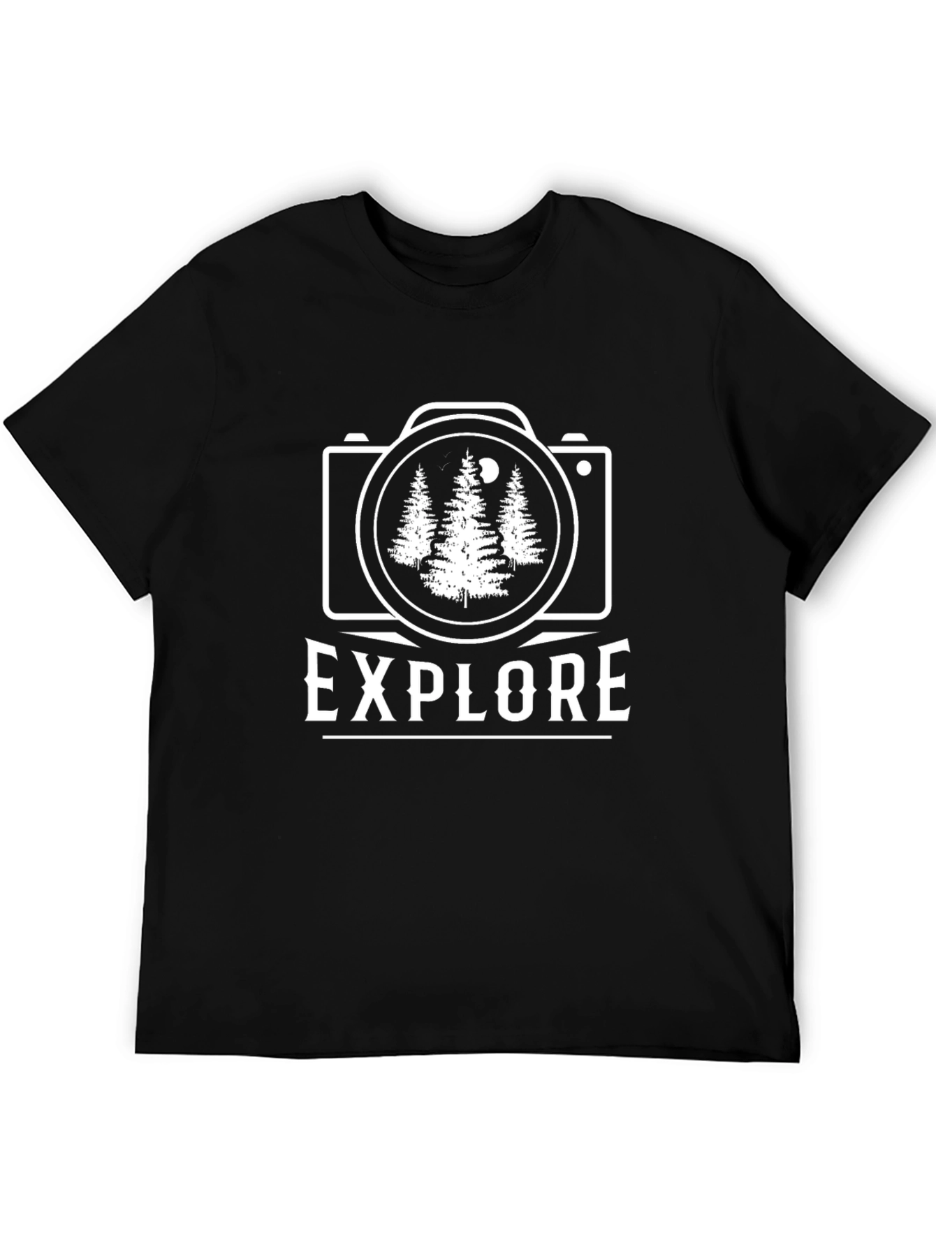 Explore Nature Camera Graphic Tee - Black