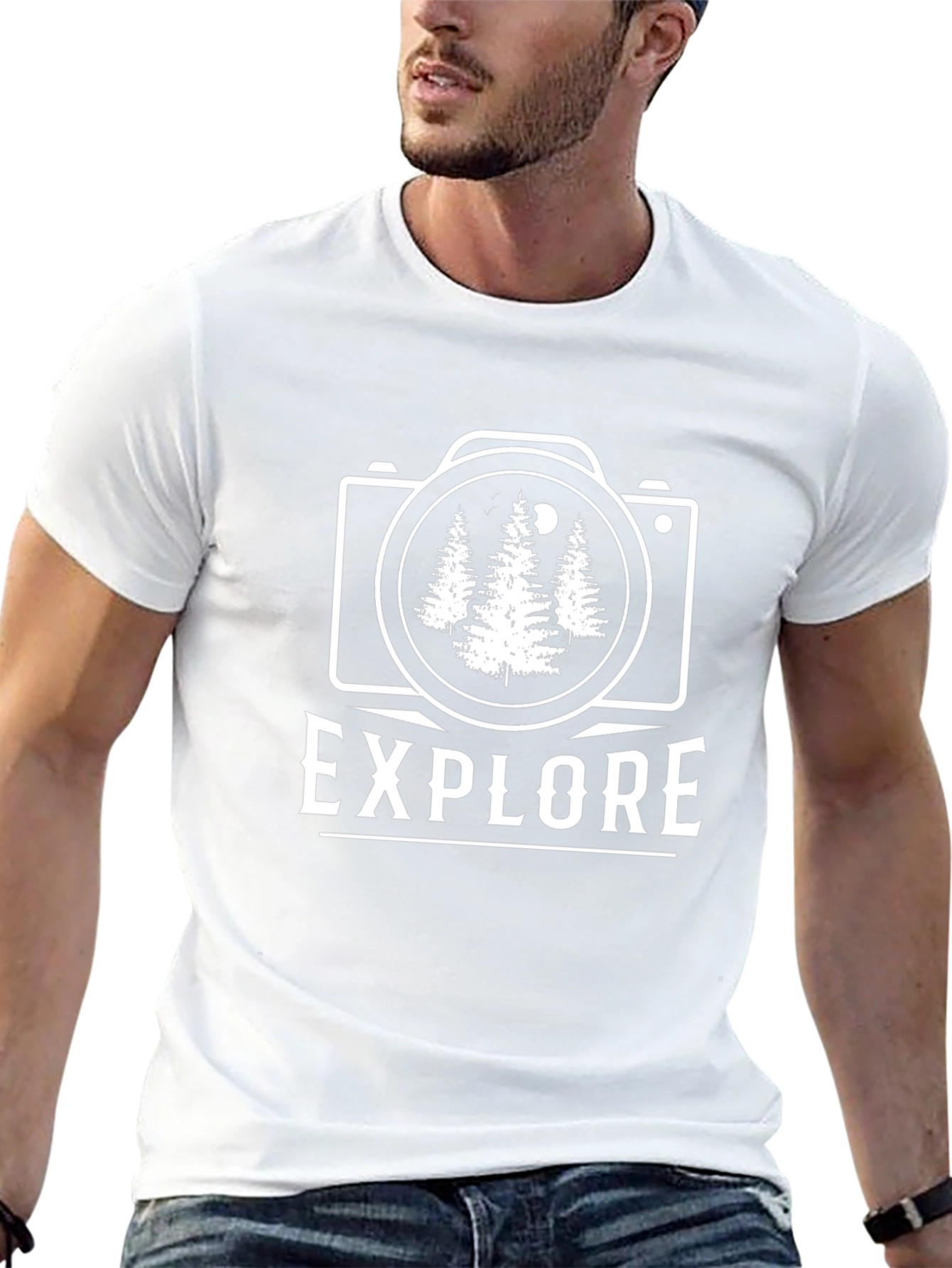 Explore Nature Camera Graphic Tee - Black
