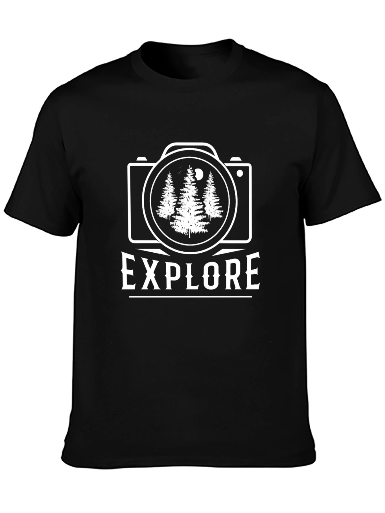Explore Nature Camera Graphic Tee - Black