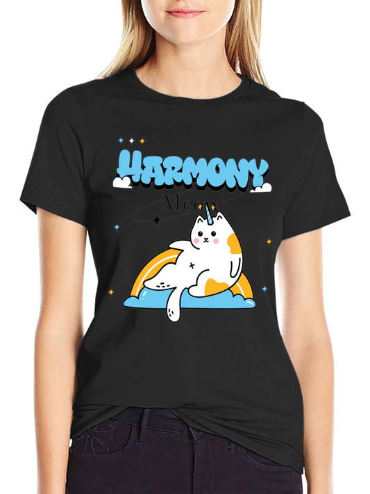 Harmony Meow Unicorn Graphic T-Shirt
