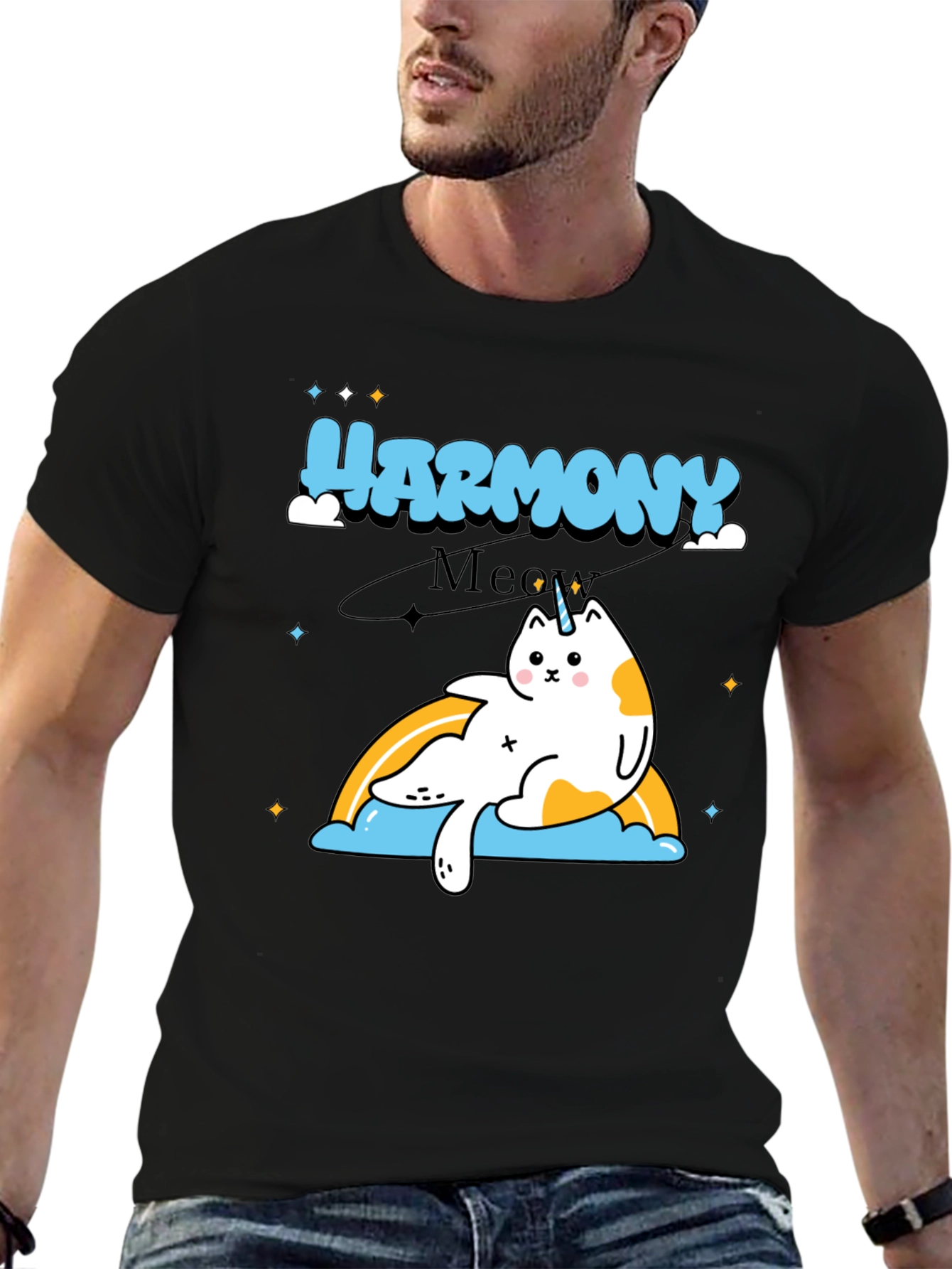 Harmony Meow Unicorn Graphic T-Shirt