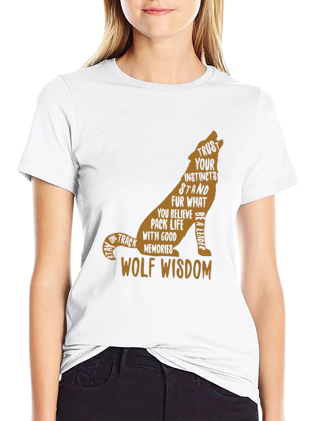 Wolf Wisdom Graphic Tee - Black