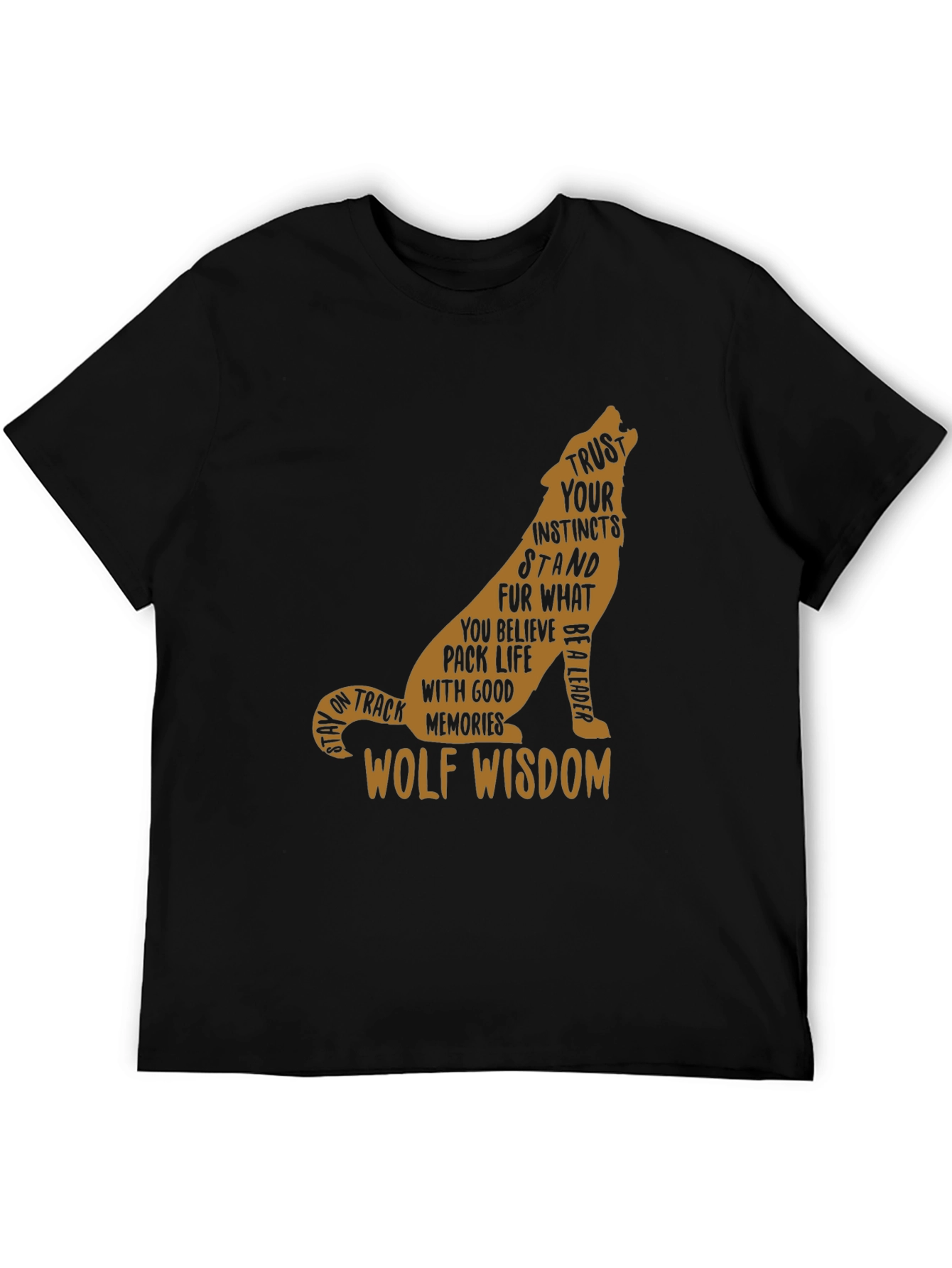 Wolf Wisdom Graphic Tee - Black