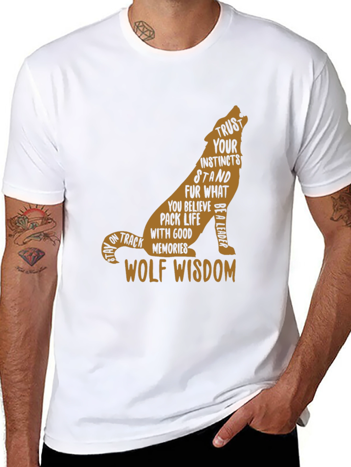 Wolf Wisdom Graphic Tee - Black