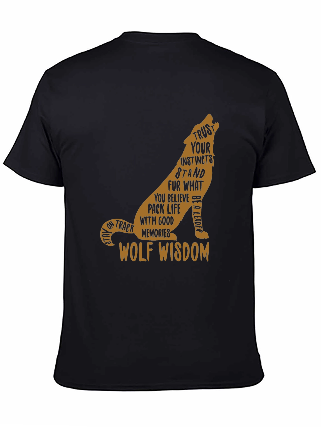 Wolf Wisdom Graphic Tee - Black