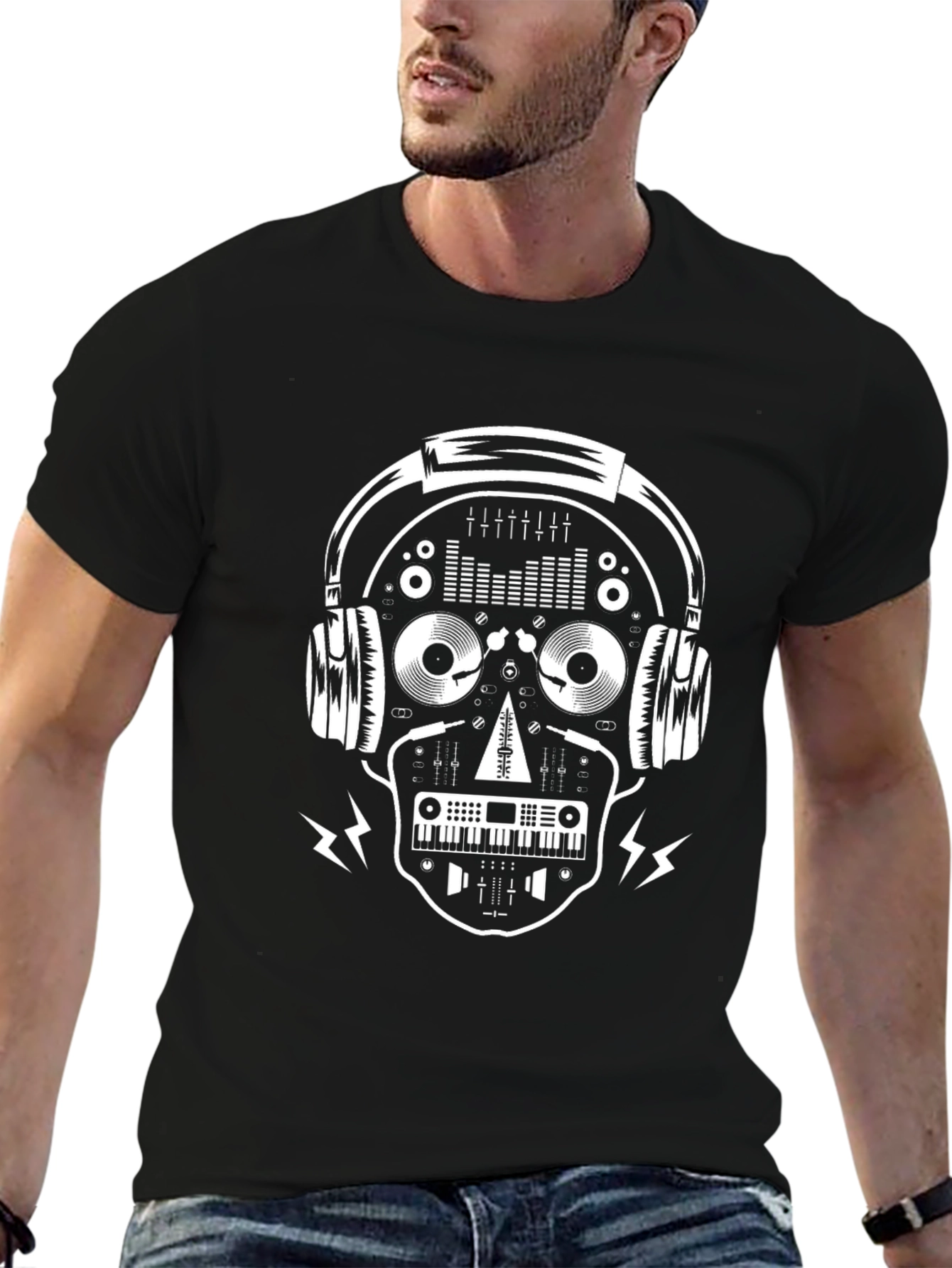 DJ Skull Graphic T-Shirt - Music Lover Tee