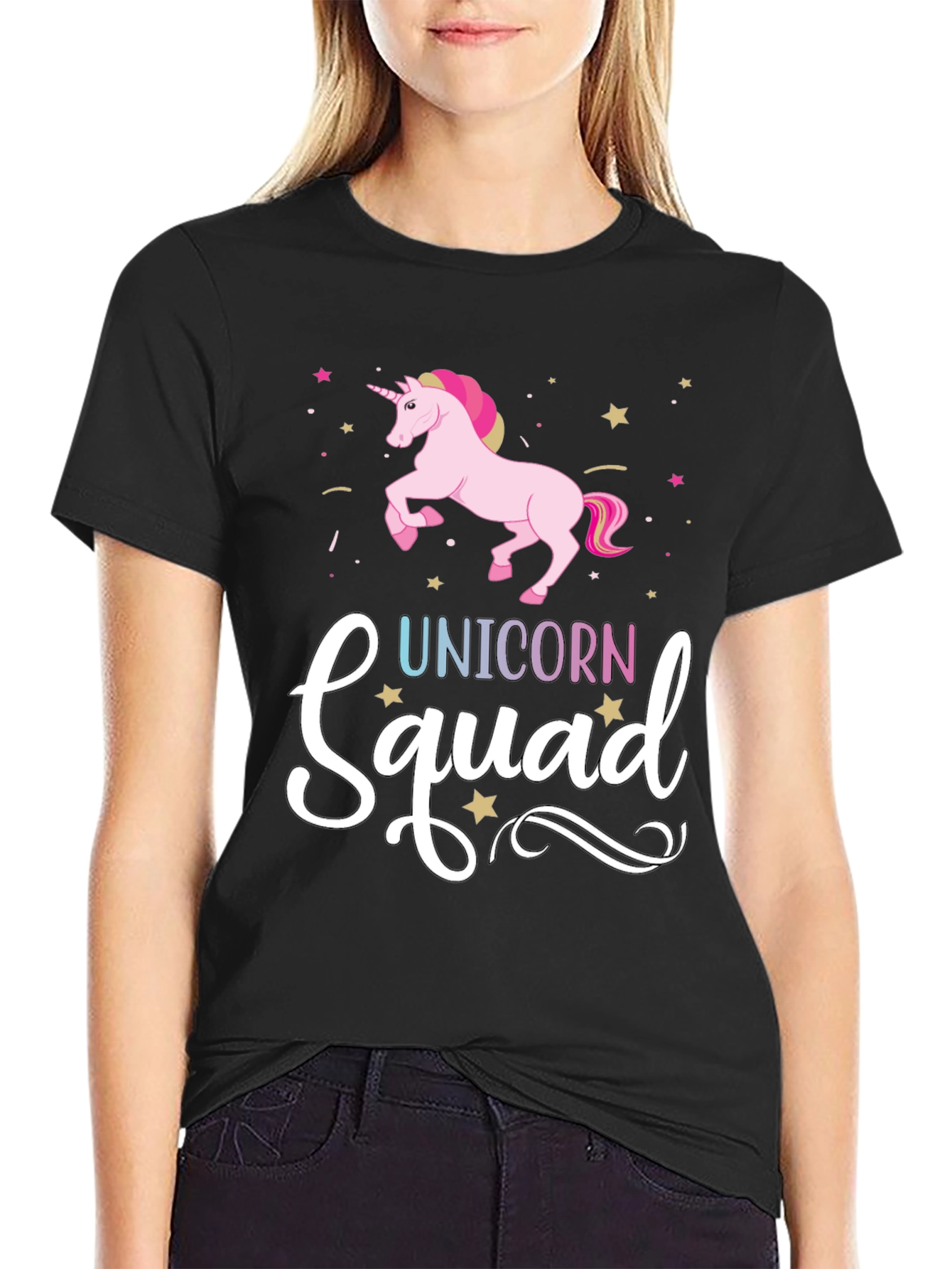 Unicorn Squad Black Graphic Tee