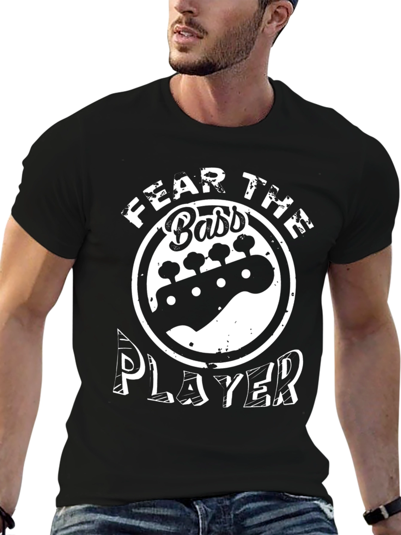Fear The Bass Player Black Graphic Tee