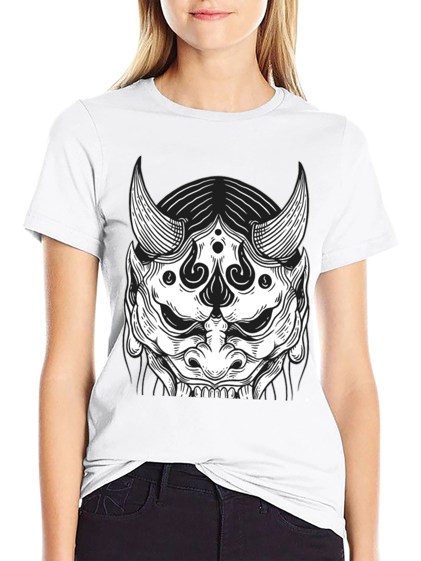 Black Oni Mask Graphic Tee