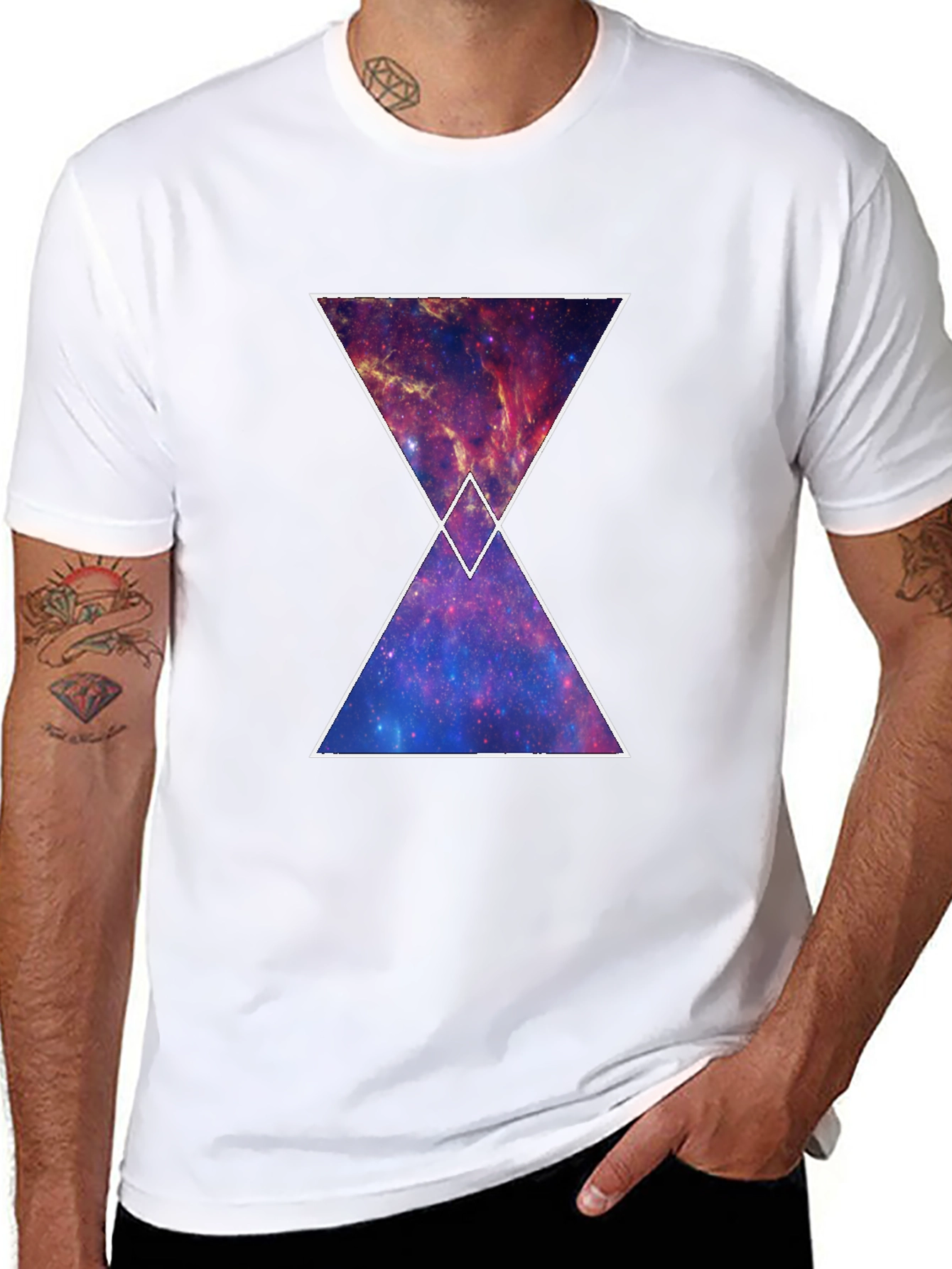 Galaxy Hourglass Graphic T-Shirt - Trendy Space Tee