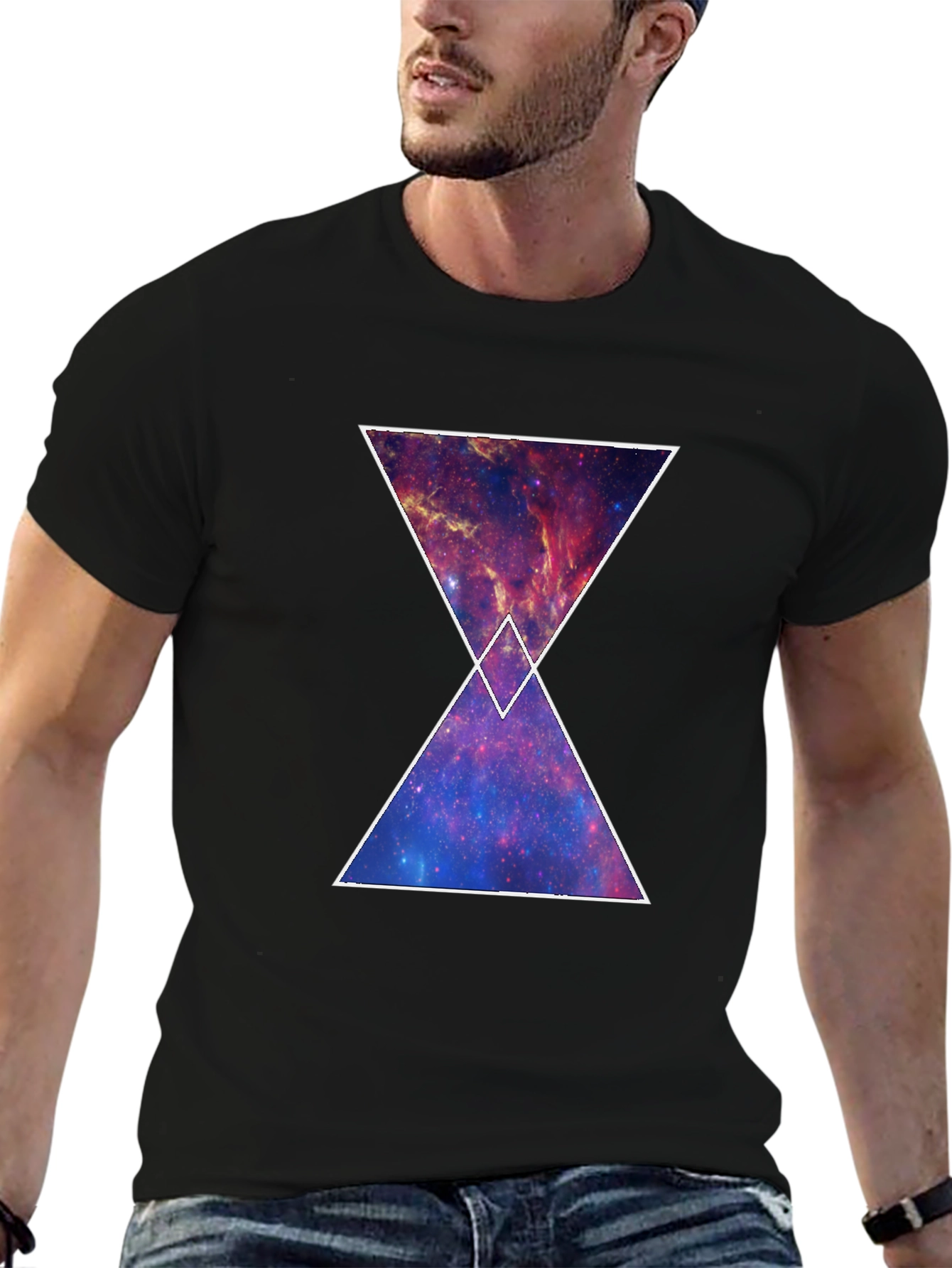 Galaxy Hourglass Graphic T-Shirt - Trendy Space Tee