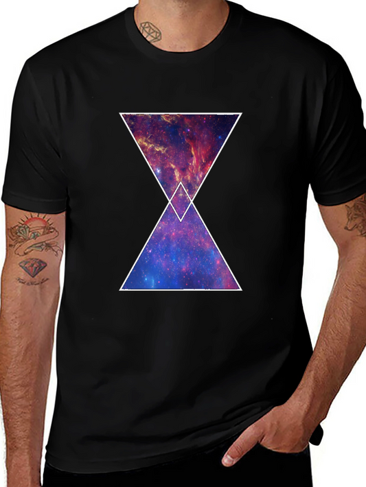 Galaxy Hourglass Graphic T-Shirt - Trendy Space Tee