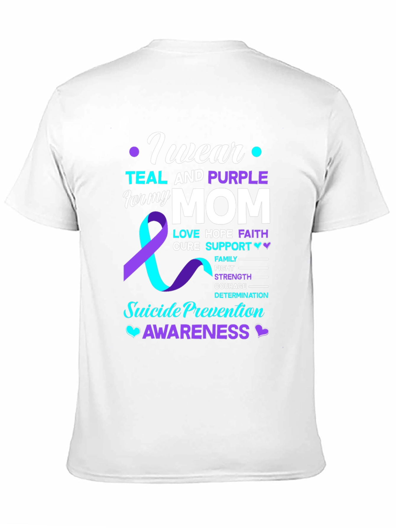 Teal and Purple Suicide Awareness T-Shirt for Mom