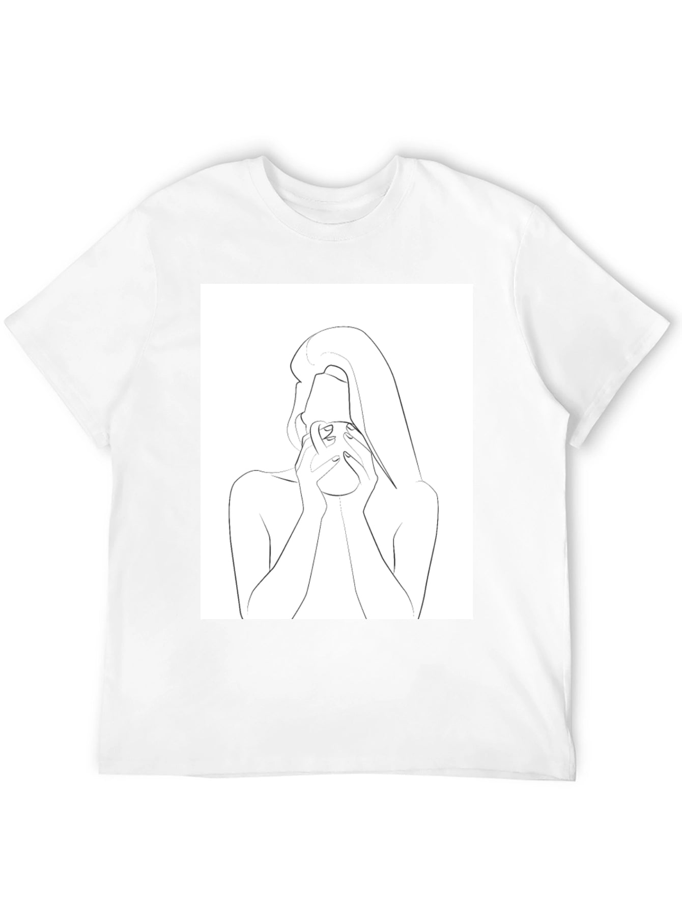 Minimalist Woman Drinking T-Shirt