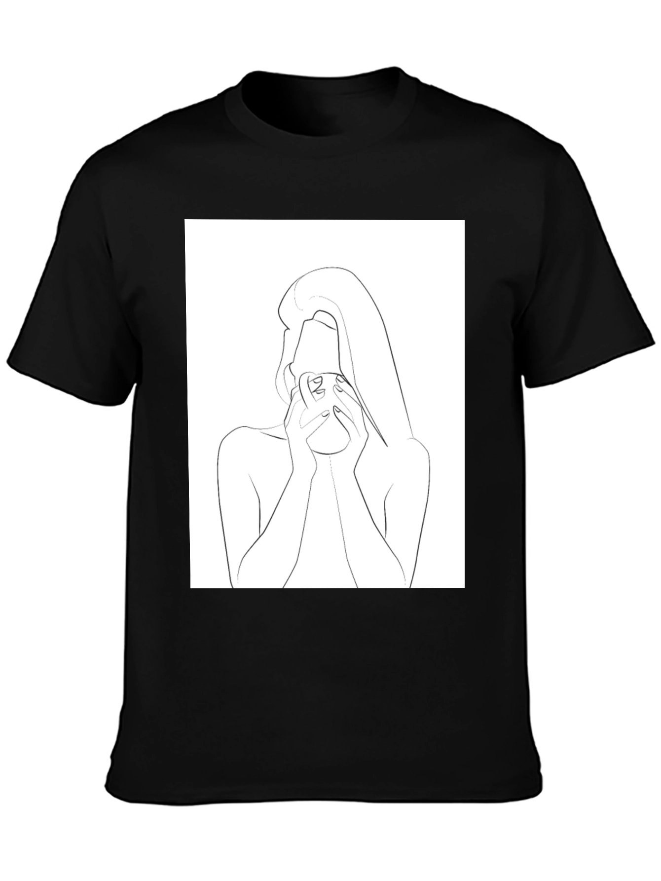 Minimalist Woman Drinking T-Shirt