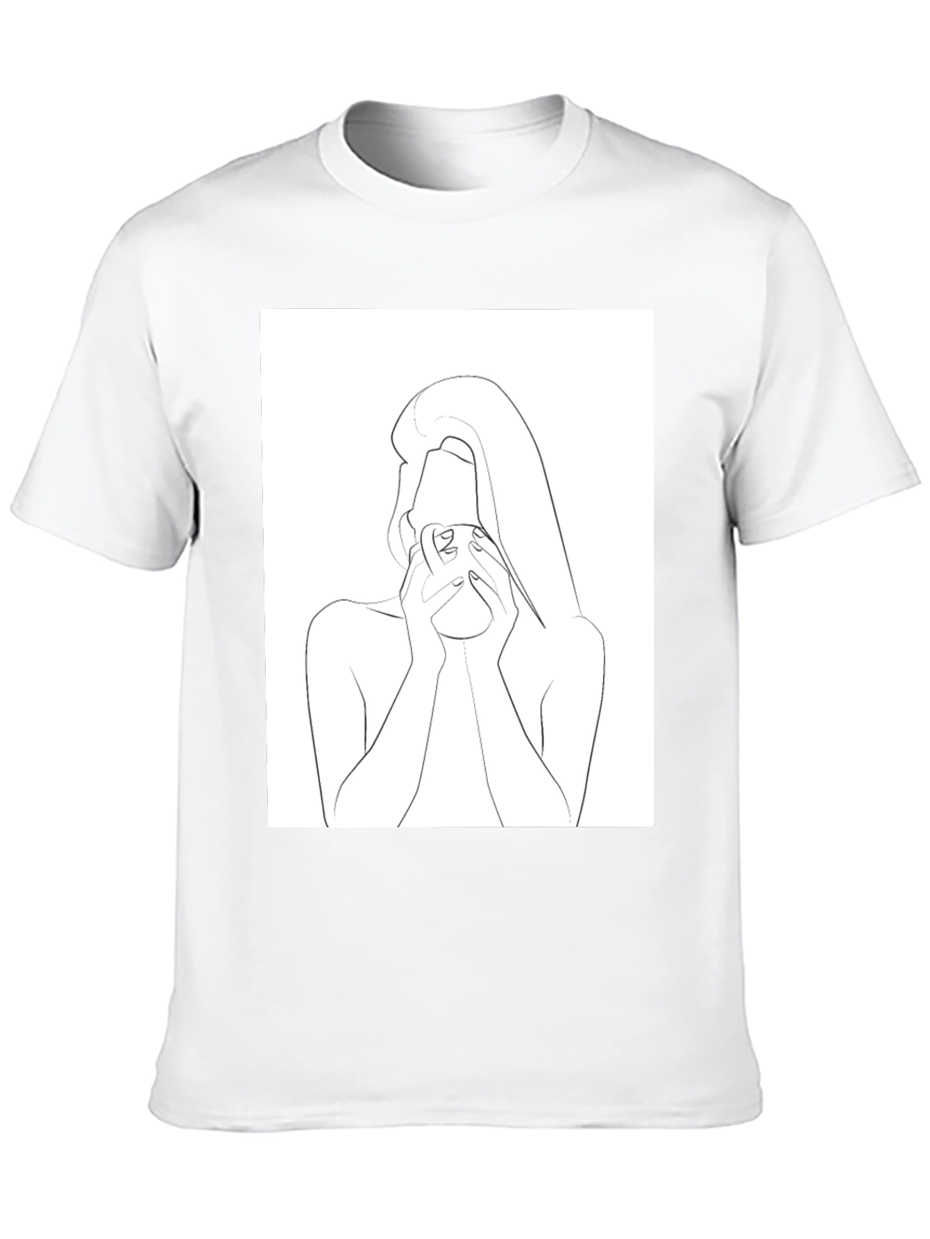 Minimalist Woman Drinking T-Shirt