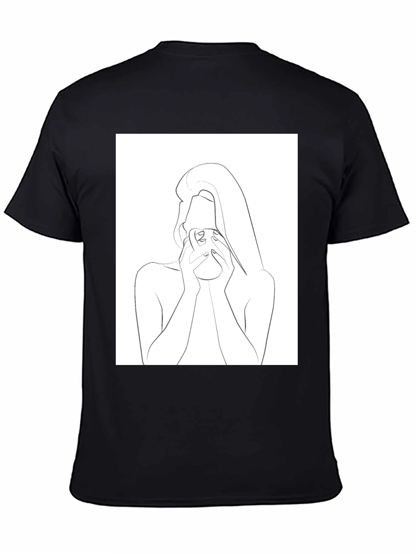 Minimalist Woman Drinking T-Shirt