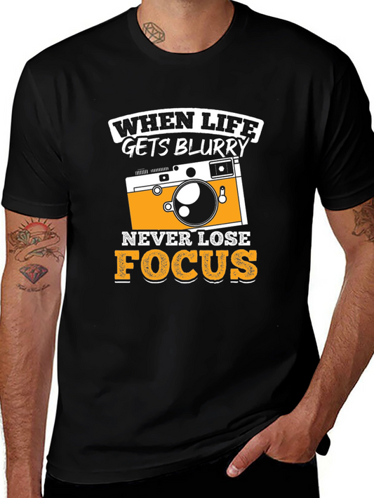 Funny Camera Graphic T-Shirt - When Life Gets Blurry