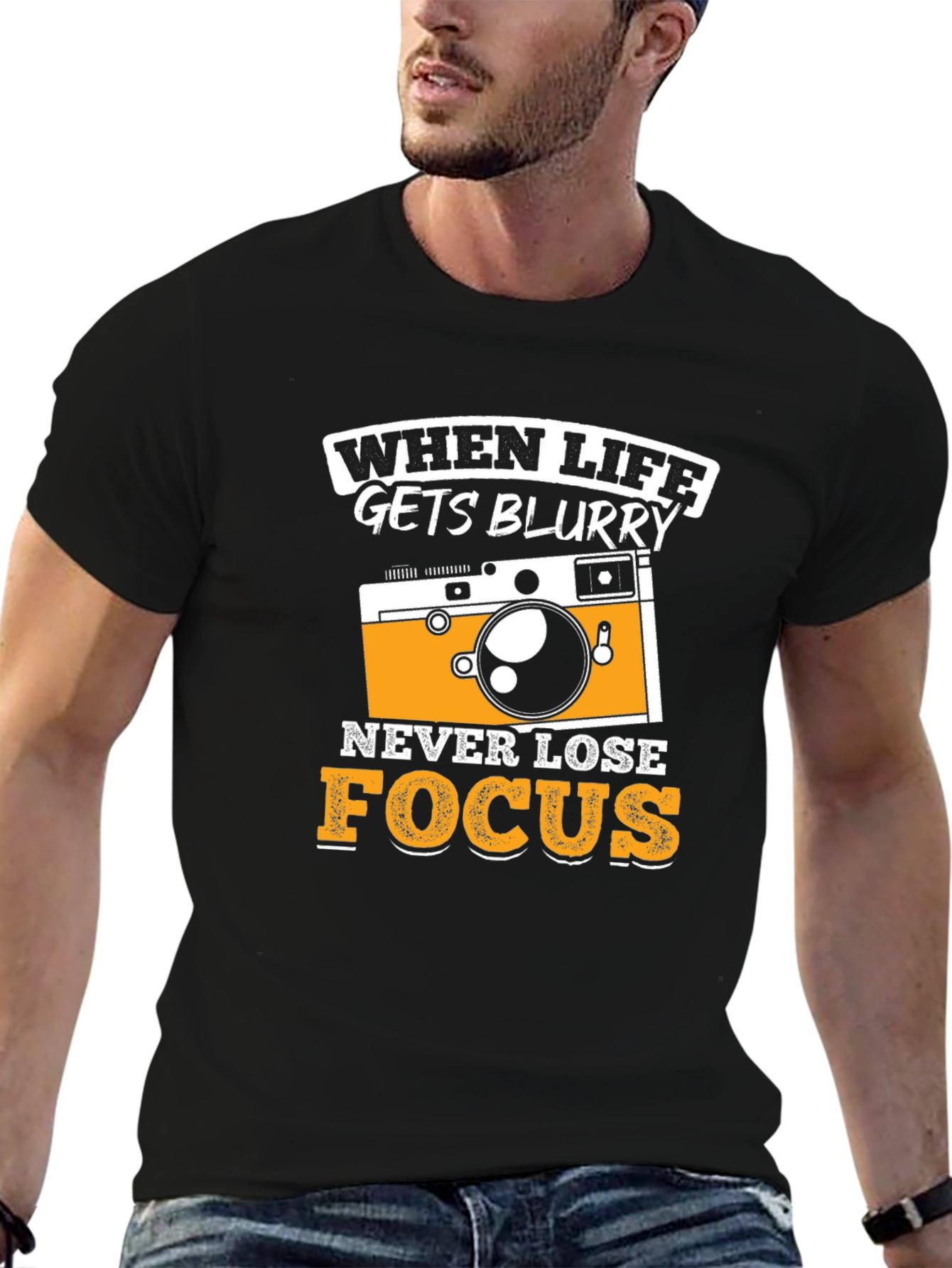 Funny Camera Graphic T-Shirt - When Life Gets Blurry