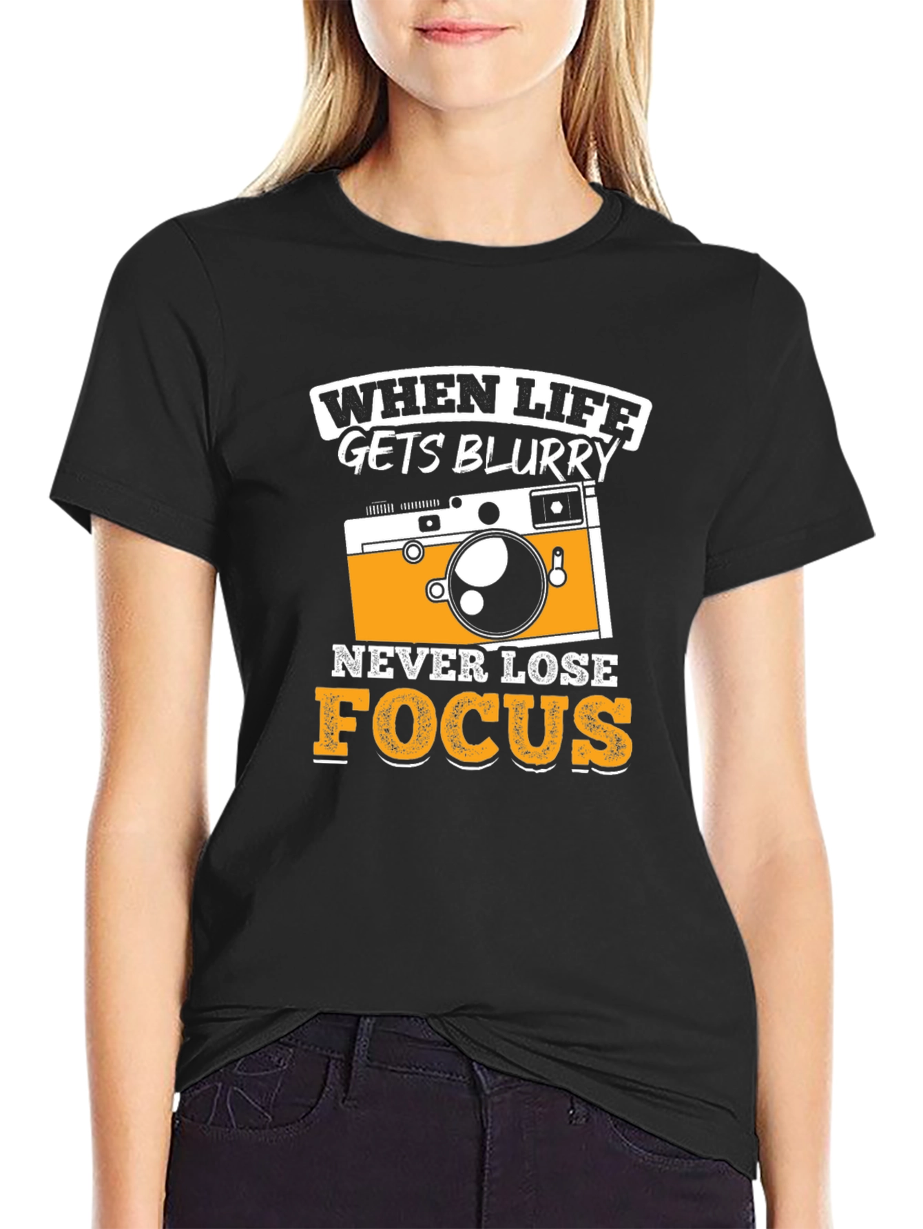 Funny Camera Graphic T-Shirt - When Life Gets Blurry