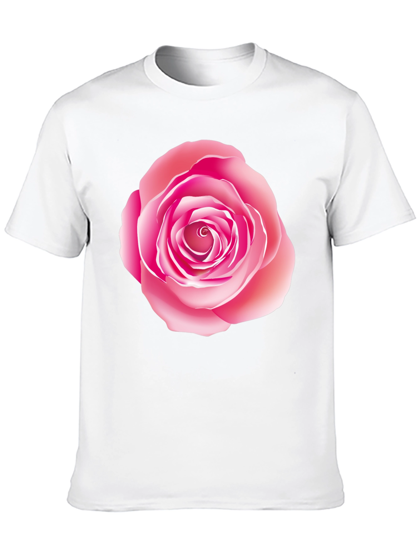 Pink Rose Graphic Print Black T-Shirt