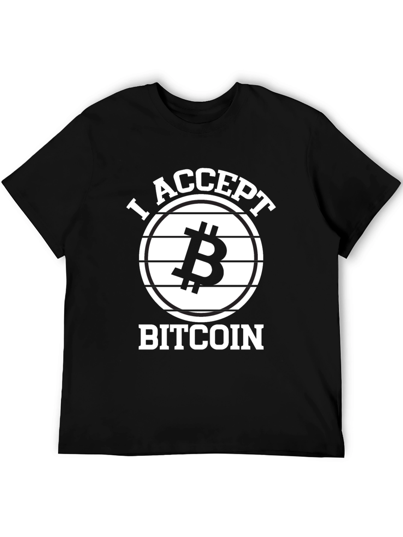 I Accept Bitcoin Black Tee - Crypto Currency T-Shirt