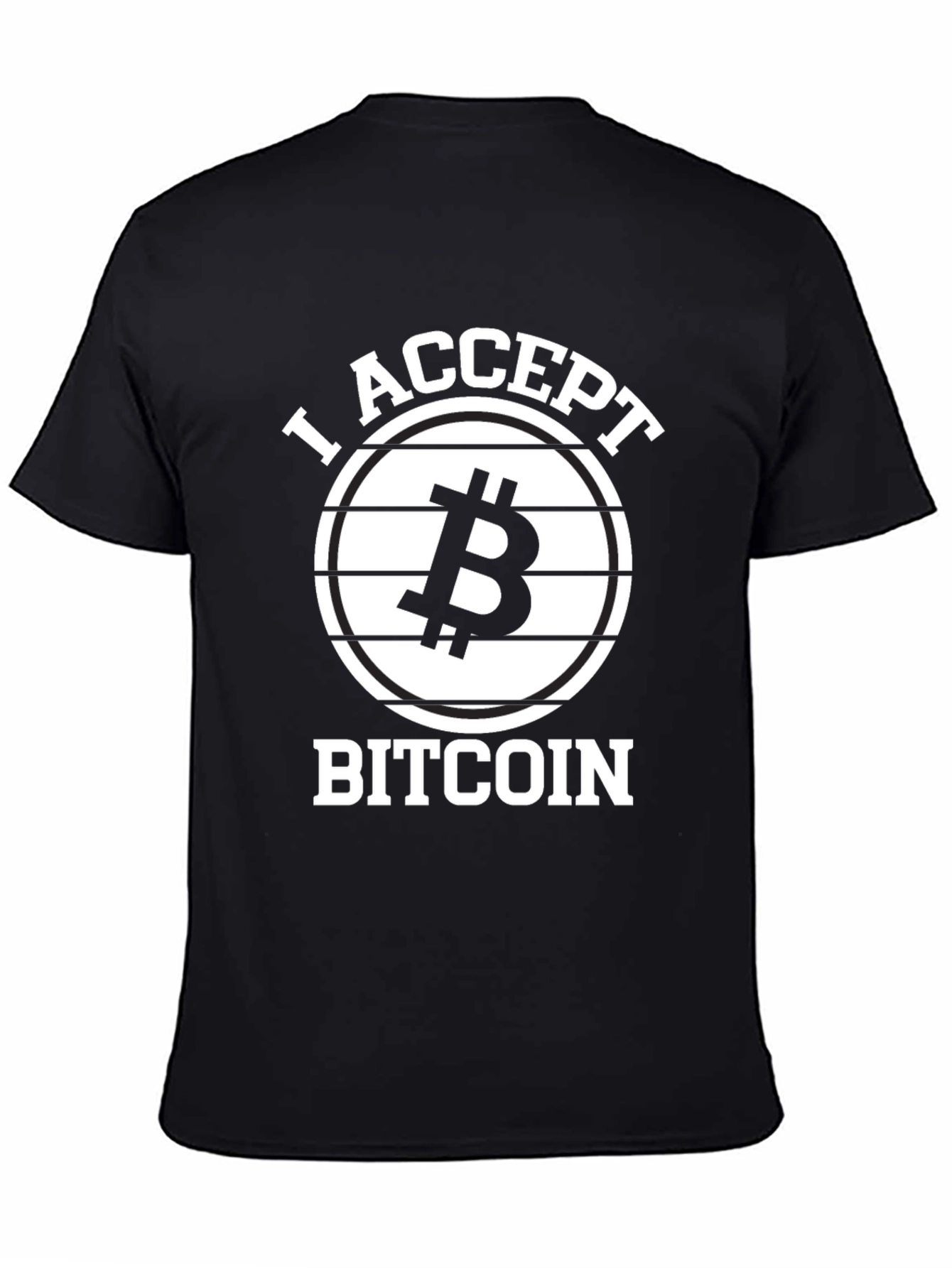 I Accept Bitcoin Black Tee - Crypto Currency T-Shirt