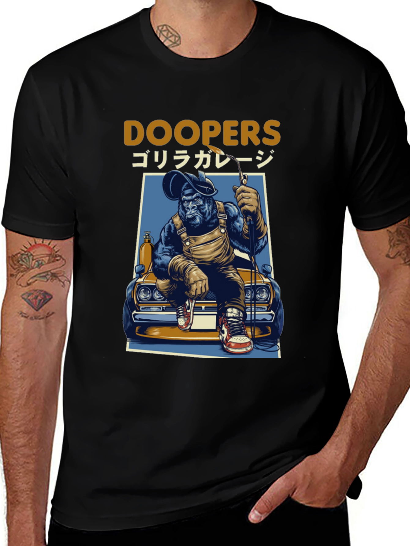 Doopers Gorilla Garage Black T-Shirt