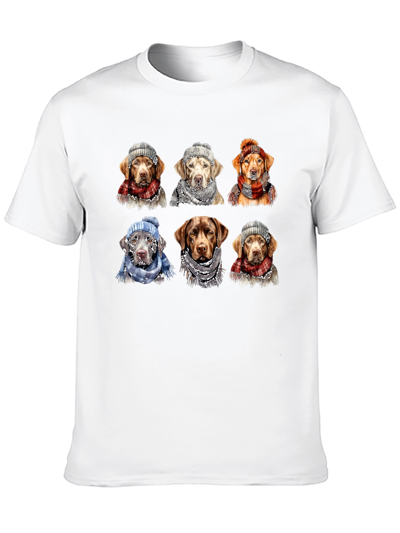 Labrador Dog Christmas Winter Hat Scarf T-Shirt
